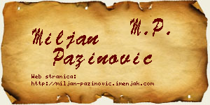 Miljan Pažinović vizit kartica